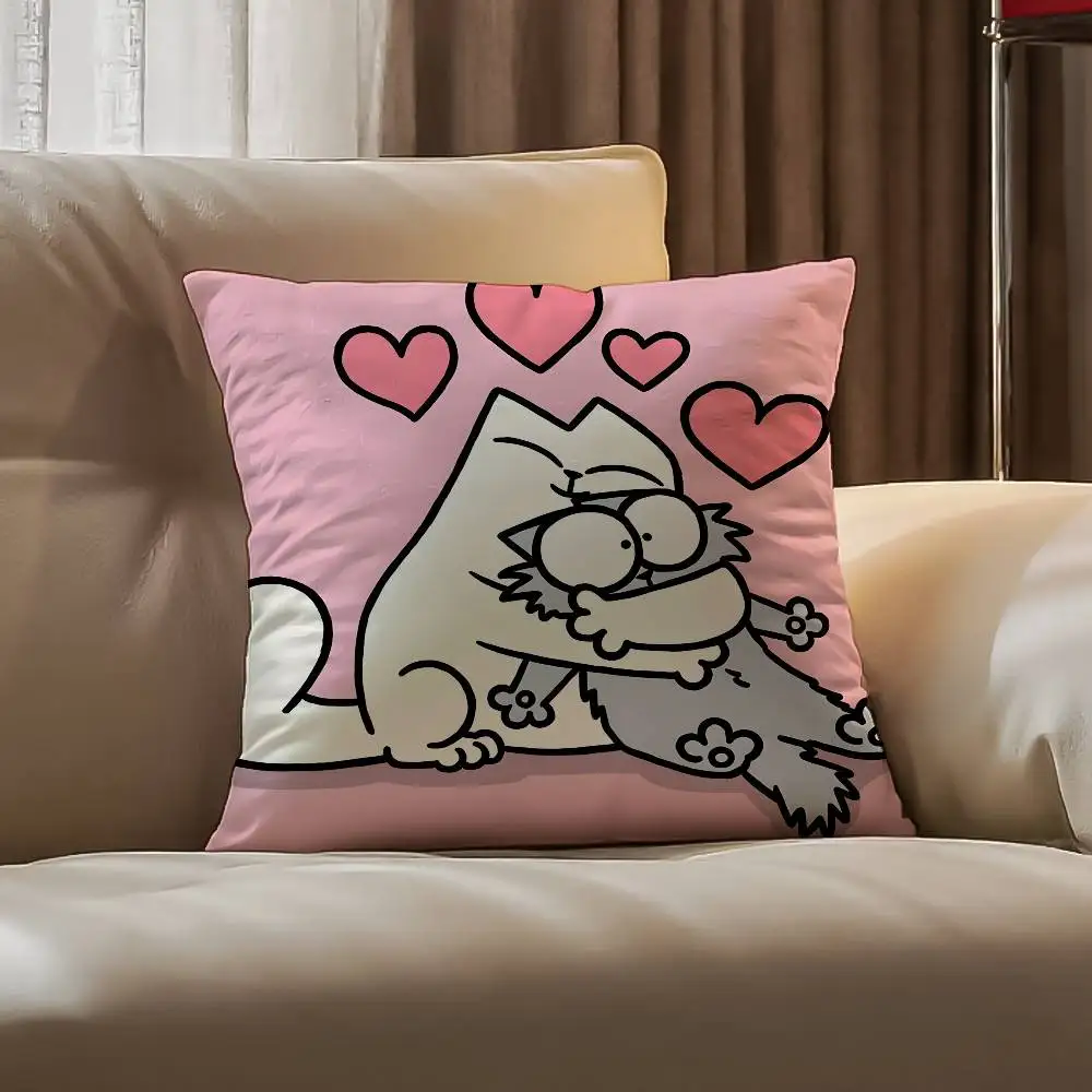 Kawaii S-Simons القط B غطاء الوسادة كيس وسادة مكافحة الغبار المخدة غير مرئية سستة حريري قصير أفخم غطاء وسادة أريكة