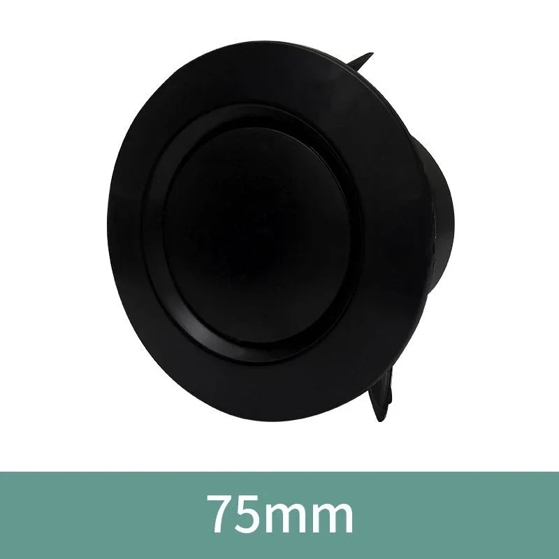 Versatile Round Ventilation Cover Adjustable Air Volume Easy Installation Lower Noise Black ABS Material 75/100/125/150/200mm