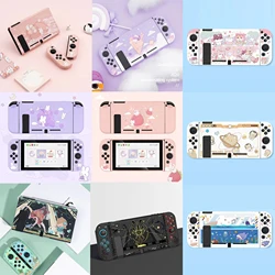 Coque de protection en peau de TPU souple pour Nintendo Switch, coque de boîtier, coque de console NS, manette Joy-Con, mignon, violet, rose, lapin, chat