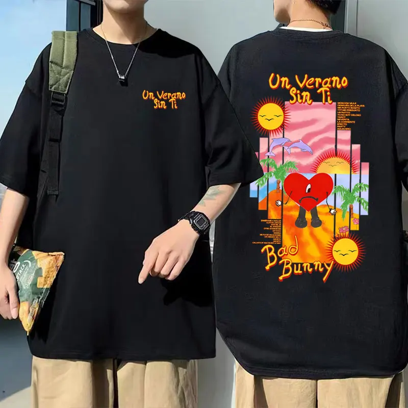 

Rapper Bad Bunny Un Verano Sin Ti Album Graphic T-shirt Men Women Fashion Hip Hop Oversized T Shirt High Quality Cotton T-shirts