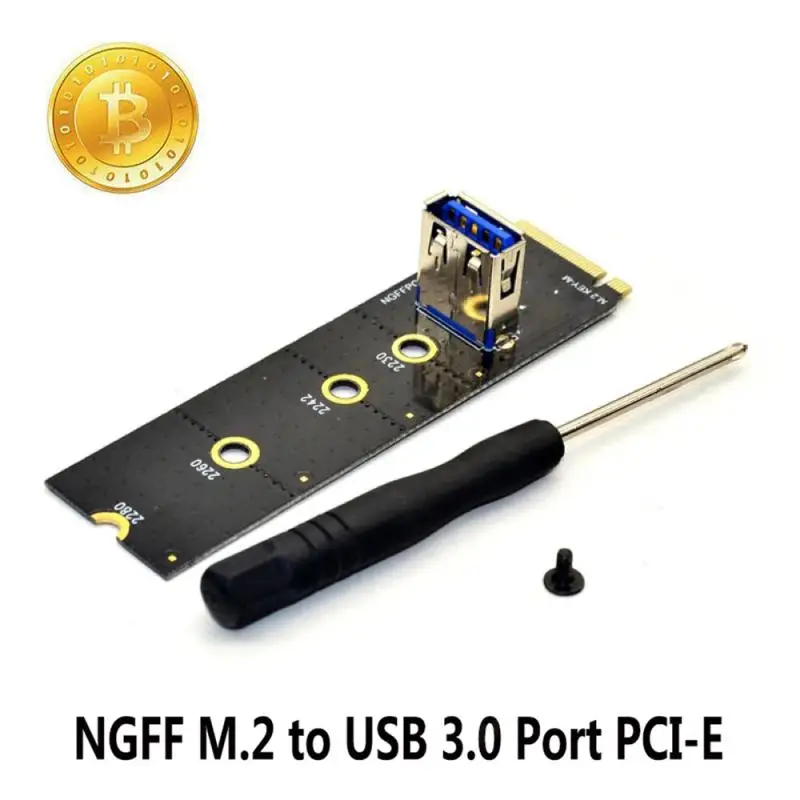 M.2 Ngff To Pci-e X16 Adapter Alloy Portable Black Office Accessories M.2 To Pci-e X16 Slot Adapter Card Convenient Mini