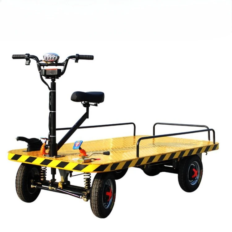 Electric Drive Mini Flatbed Truck Four-wheel Portable Platform Cart Transport Hand Truck Trolly