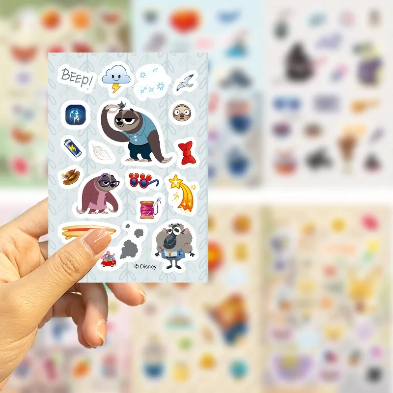 Disney Zootopia Judy Hopps Nick Wilde pegatina de perezoso creativo alto valor de Color diy impreso libro de contabilidad de mano equipaje pegatina impermeable