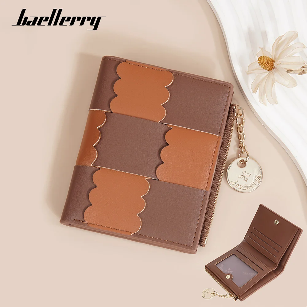 

Baellerry New Simple Women Wallets Short Card Holder Brand Female Purse Cute Coin Pocket Photo Holder Zipper Wallet For Girls