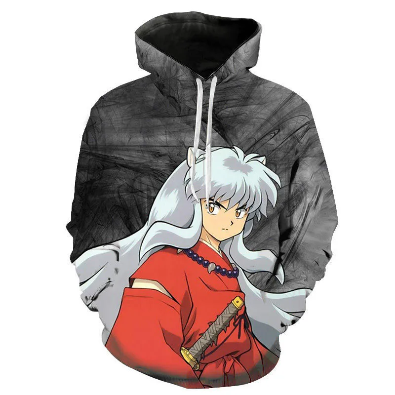 Autumn Sweatshirts Casual New Men Inuyasha 3D Printed Hoodies Pullover Streetwear Fashion Hooded Tops