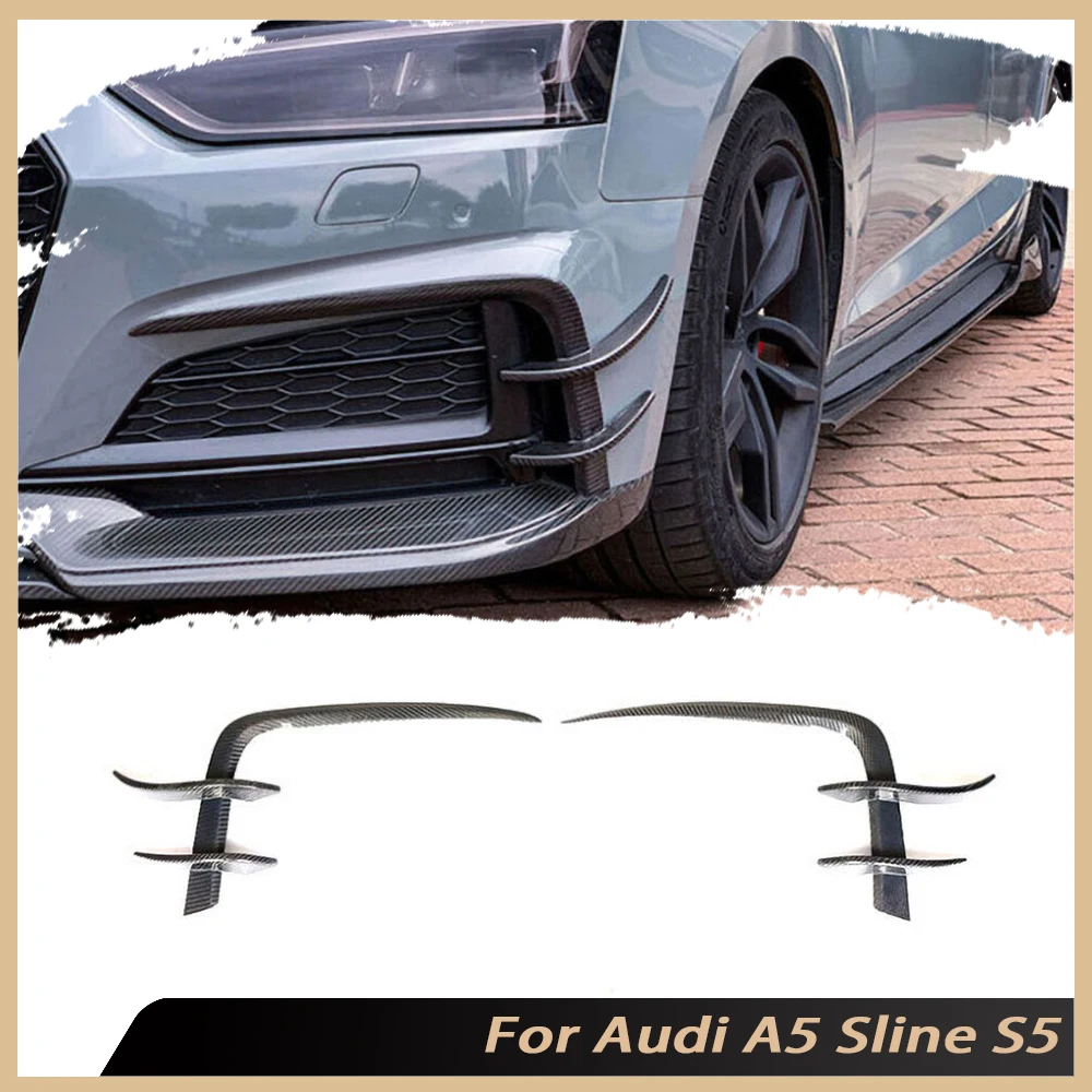 

Carbon Fiber Front Fog Lamp Bumper Moulding Trims Cover for Audi A5 Sline S5 2012-2016 FRP Bumper Body Kits Car Accessories