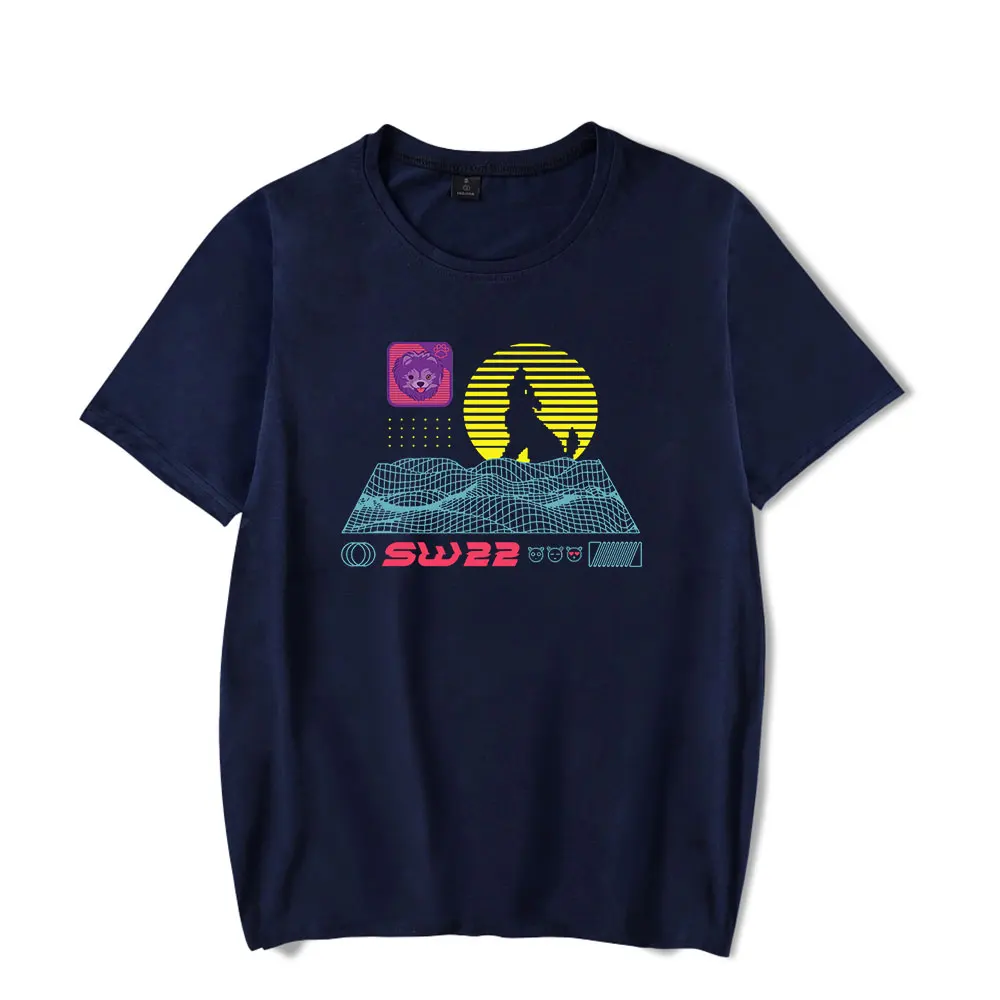 

SssniperWolf Synthwave логотип Merch футболка для мужчин и женщин с коротким рукавом Женщины смешная футболка унисекс Харадзюку Топы рубашка