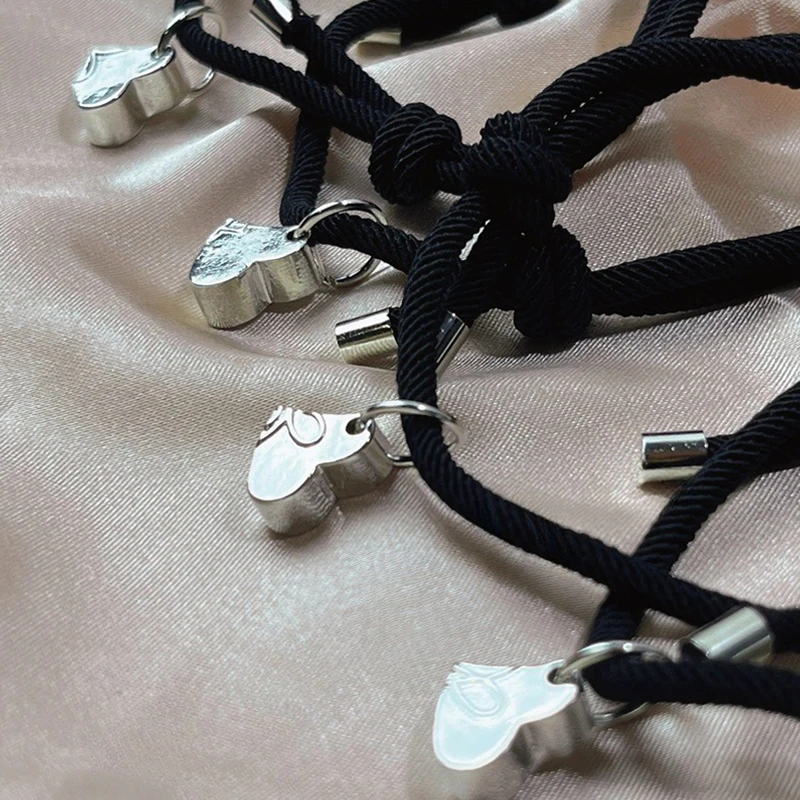 أربع أوراق البرسيم المغناطيسي أفضل أساور الصداقة ل 4 قطعة النساء الرجال المغناطيس القلب أفضل صديق للأبد حسن الحظ سوار هدية