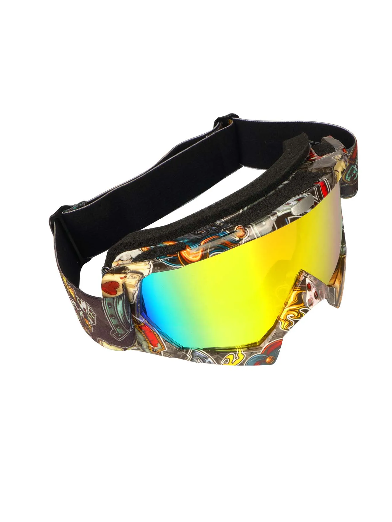 OBAOLAY Lasted Motor  Cycling Sports Eyewear Printed Fashion Anti-fog Anti-Wind Sand Anti-UV Cool Ski Goggles