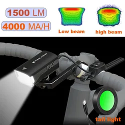 1500LM Bicycle Headlight high beam LED inverted anti glare lamp USB Charging bike light fron Garmin bracket cycle flashlight lig