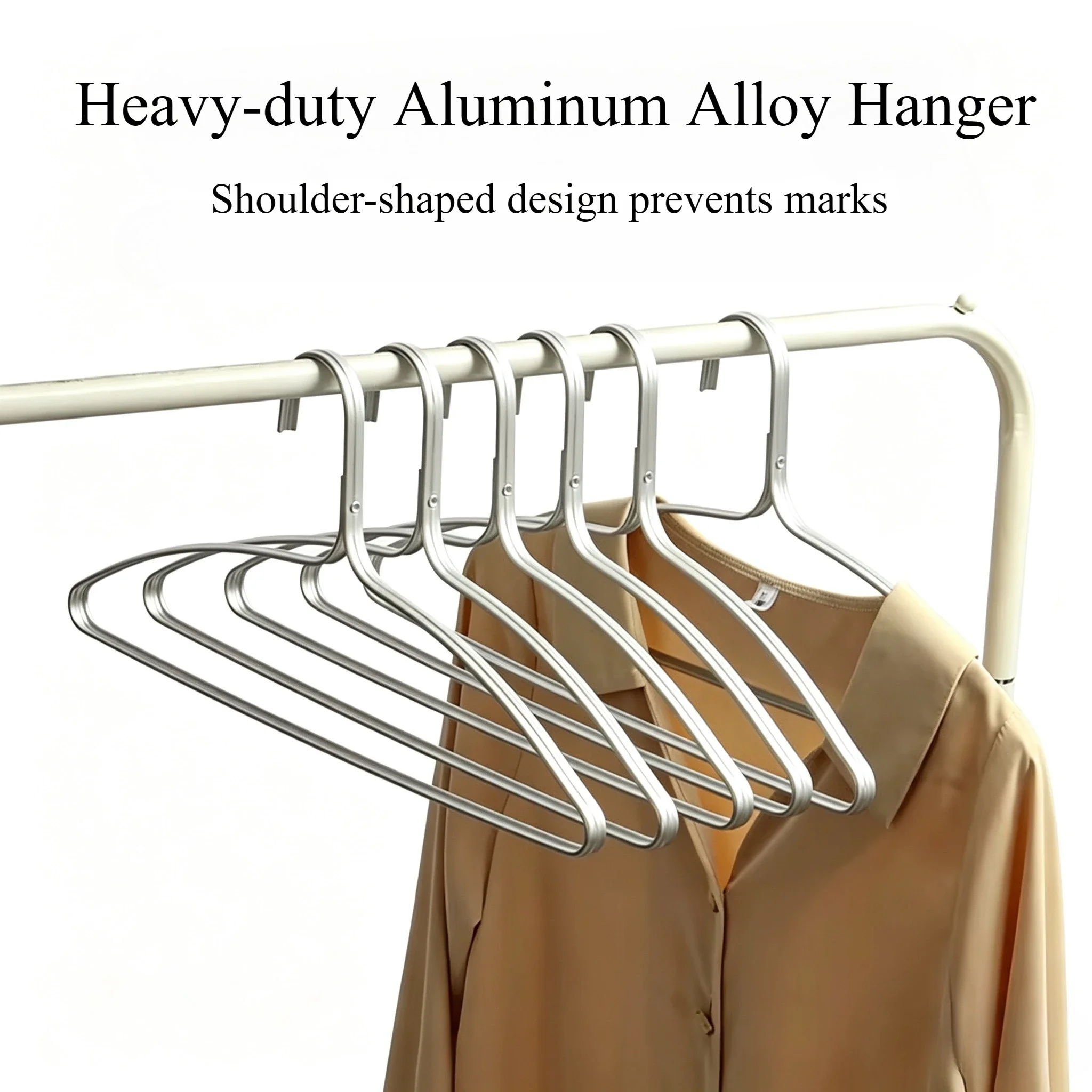 2/4pcs Heavy-duty Aluminum Alloy Suit Hangers,Shoulder-shaped No-trace Hanger for Dress Shirts,Sturdy Wardrobe Storage Racks