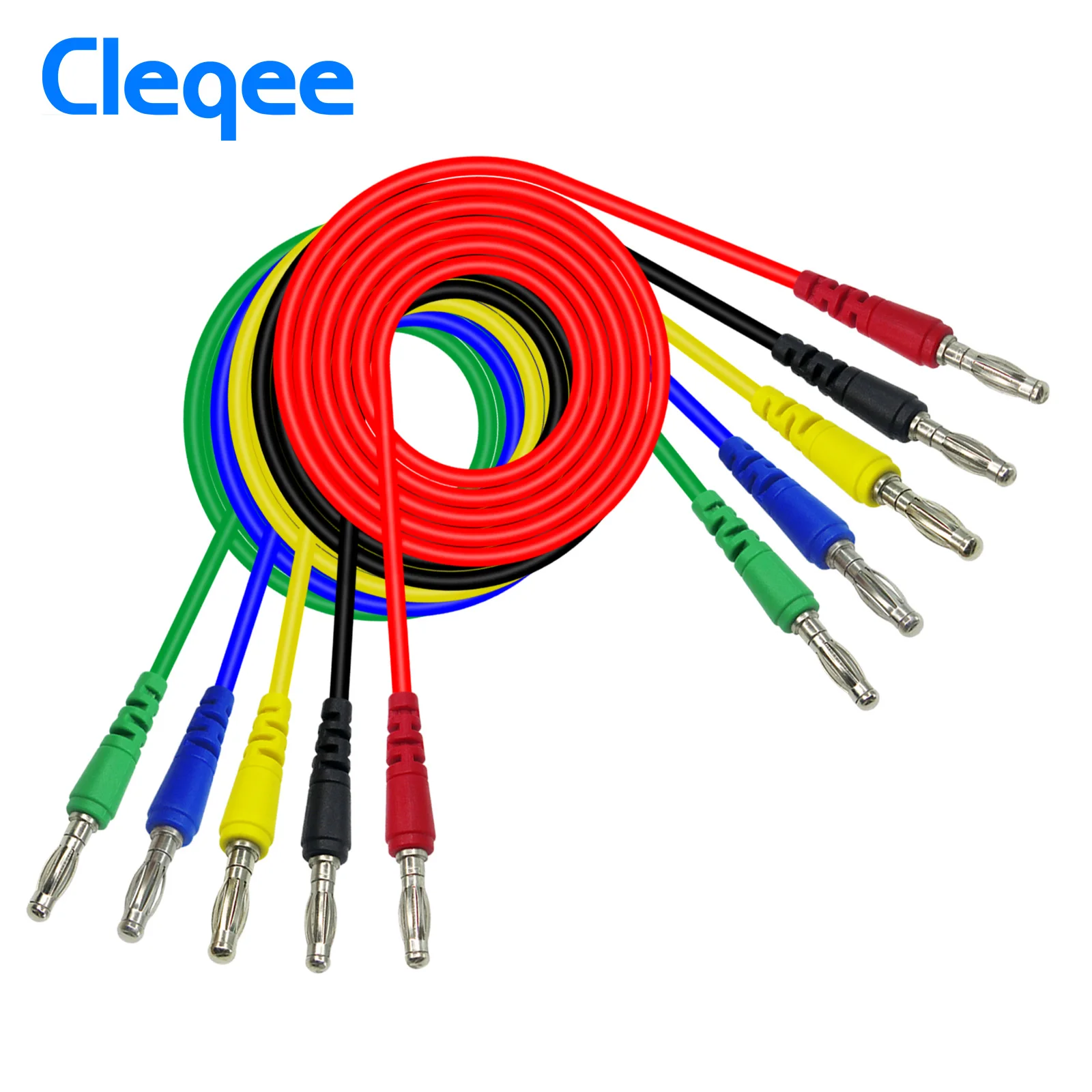 Cleqee P1043 1M 5color Double 4mm Banana plug Test Leads For Multimeter Measure Tool DIY