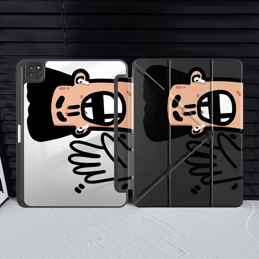 Wacky Funny Human Face Tablet Case For iPad Pro 11 10 9 8 7 th 12.9inch Mini 6 7 Air 4 5 M3 M2 M4 11inch Pro 2025 Holder Cover