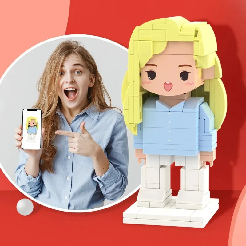 

Creative Gifts for Her Full Body Customizable 1 Person Custom Brick Figures Small Particle Block Toy Building Blocks Character