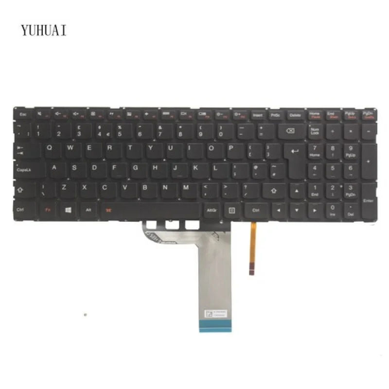 A++ Novo para Lenovo IdeaPad Yoga 500-15IBD 500-15IHW 500-15ISK Teclado retroiluminado do Reino Unido
