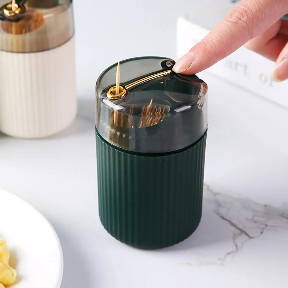 1/3/4pcs 8.5*5.5cm Automatic Toothpick Dispenser Clear Lid Press Holder Organizer Container Home Office Restaurant Desktop Decor