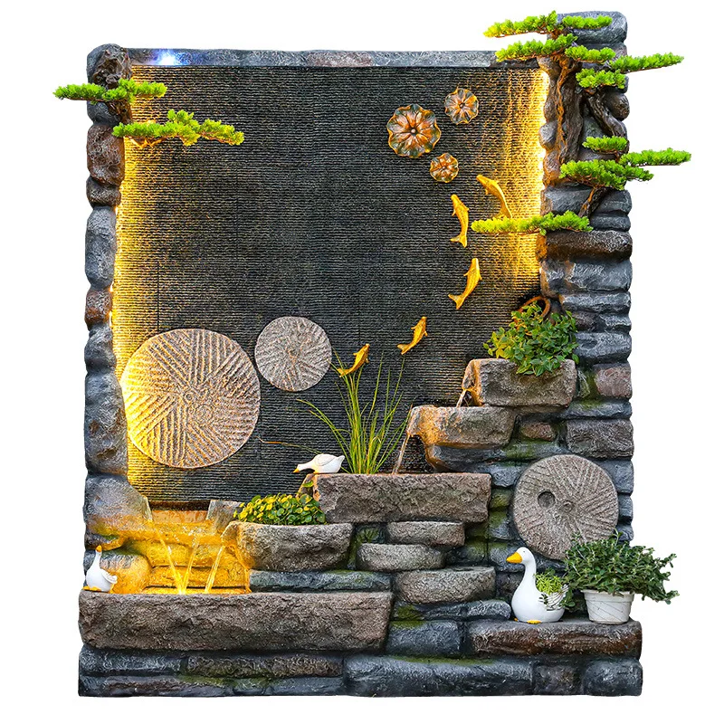 

Настенная занавеска от пола до потолка, экранная перегородка, комнация входного сада, рокарийный циркуляционный фонтан