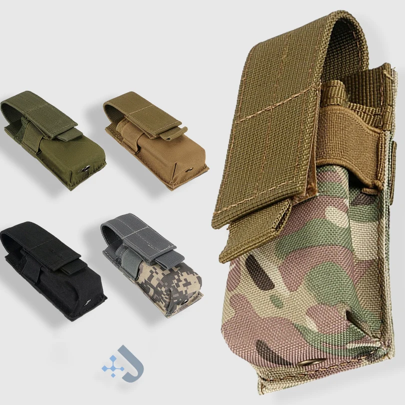 Tactical Magazine Pouch Outdoor Fast Hunting Knife Holster Flashlight Pouch Torch Holder Case Single Pistol Mag Bag Molle