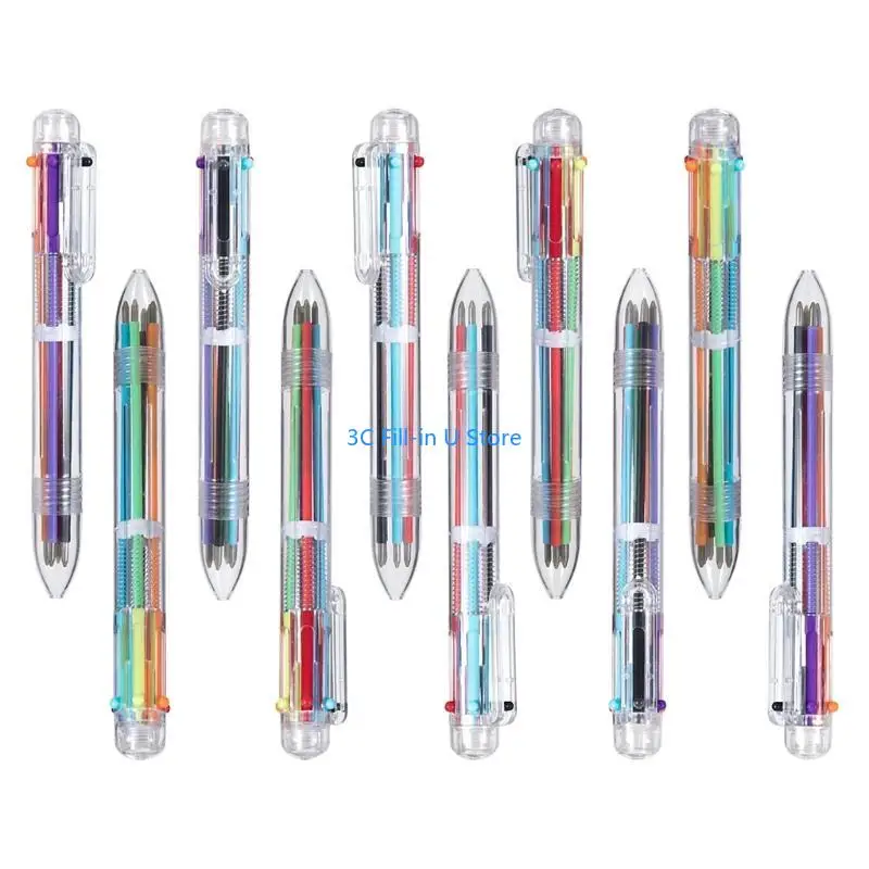 G8TA màu bút bi màu 6 màu trong một cái bút 0,5mm có thể nạp lại với kẹp bỏ túi