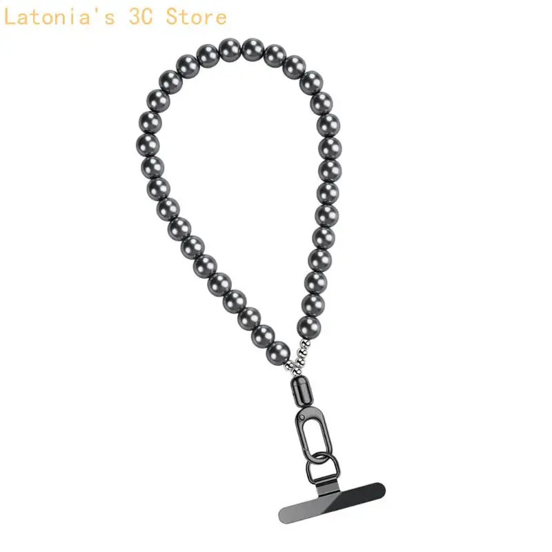 Beaded Phone Charm with Insert Card, Wrist Carry Phone Accessory for Daily Commuting, Shopping, Errands, and Daily Use X3UB