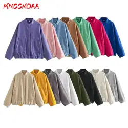 MNCCMOAA-giacca con tasche a maniche lunghe da donna, cappotto Vintage, capispalla larghi Casual, nuova moda, 15 colori, 2024