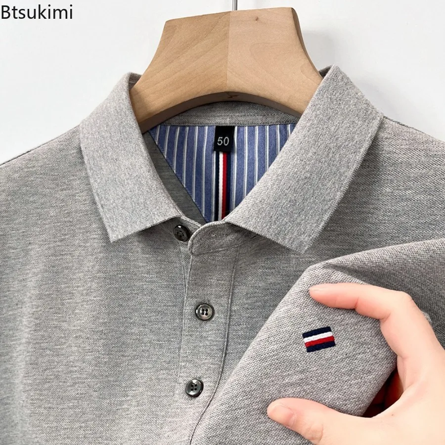 

New Summer Men's Casual Fashion Versatile Polo Shirts Cotton Breathable and Comfortable Embroidered Tops High-end Men Clothing