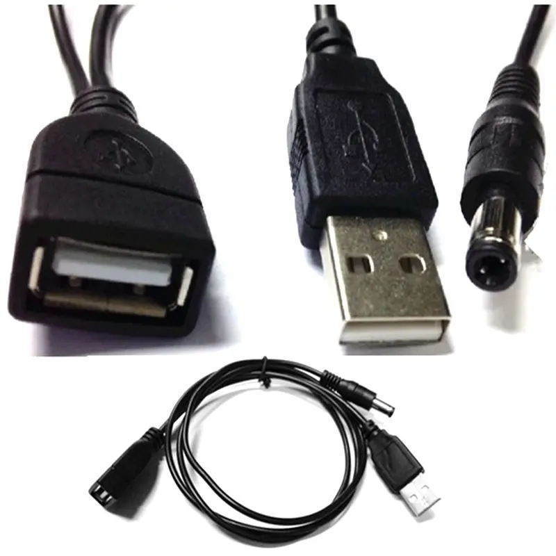 USB Hard Disk Cable USB M/F 5.5 DC 5V 1M 5.5 * 2.1 DC Power USB With Power Cable