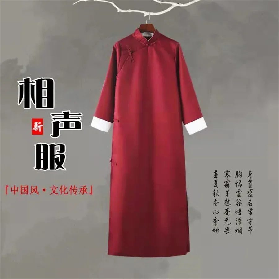 Cross Talk Hanfu Traditionele Chinese Tang Pak Mannen Kung Fu Tai Chi Gewaad Kostuum Cross Talk Gown Cheongsam Trouwjurk