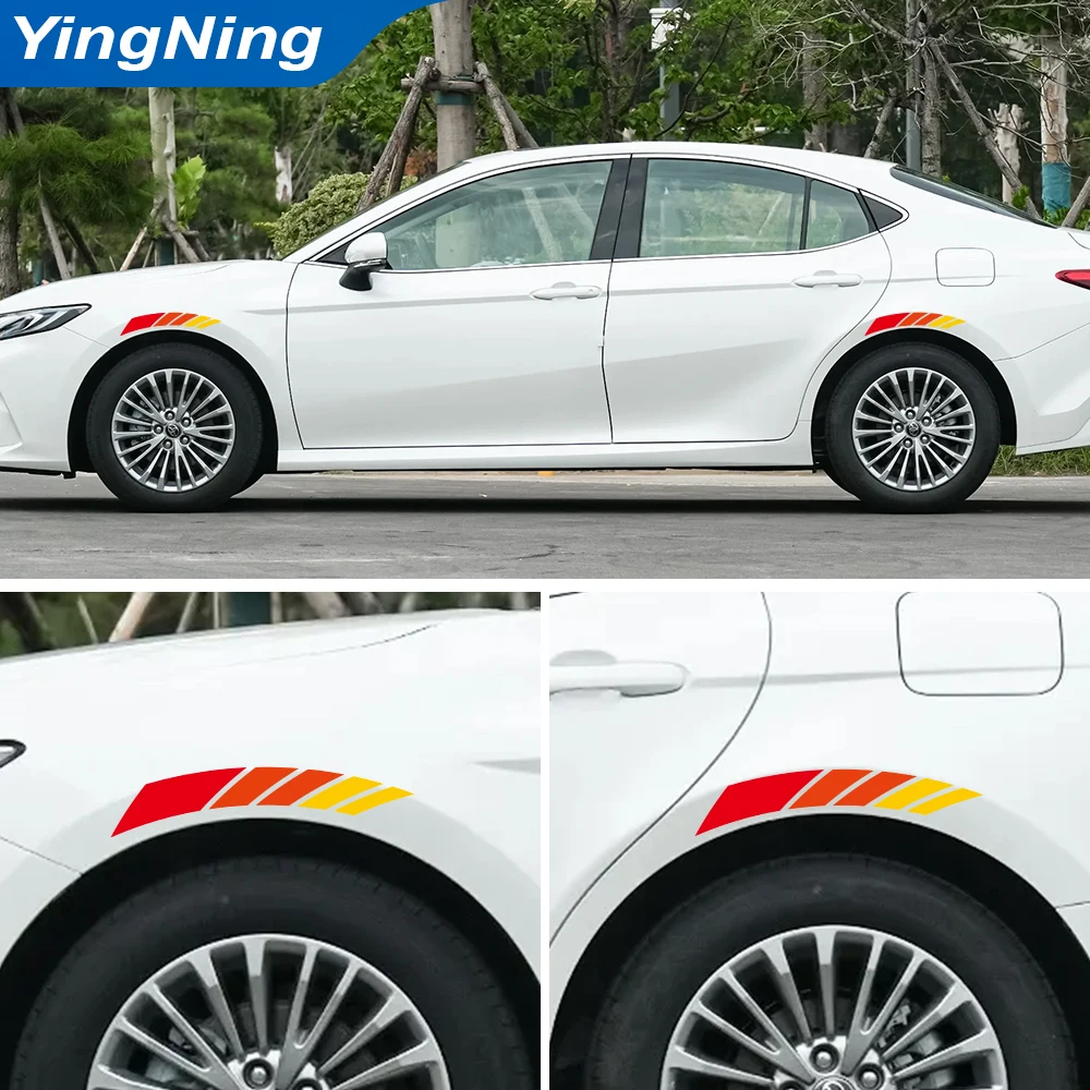 

2Pcs/4Pcs TRD Style Car Sticker Wheel Eyebrow Decal Racing Strip For Toyota Tacoma Tundra RAV4 Camry Corolla Hilux Sport Styling