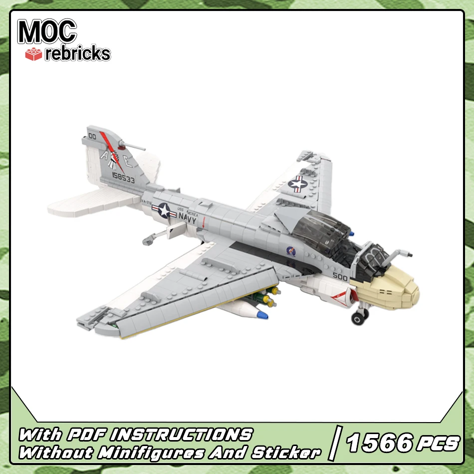 

MOC военная серия USAF A-6E Intrument Jet Fighters Строительный блок Коллекция хобби Набор игрушек «сделай сам» для детских рождественских подарков