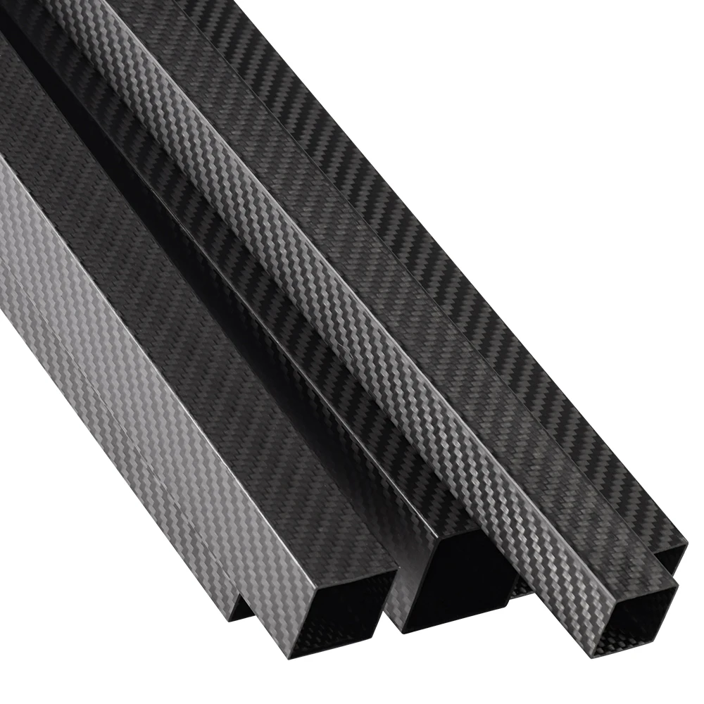 1Pcs High Strength Length 500mm OD8mm10mm15mm18mm20mm22mm25mm30mm Twill Matte Surface 3K Carbon Fiber Rectangular Square Tube