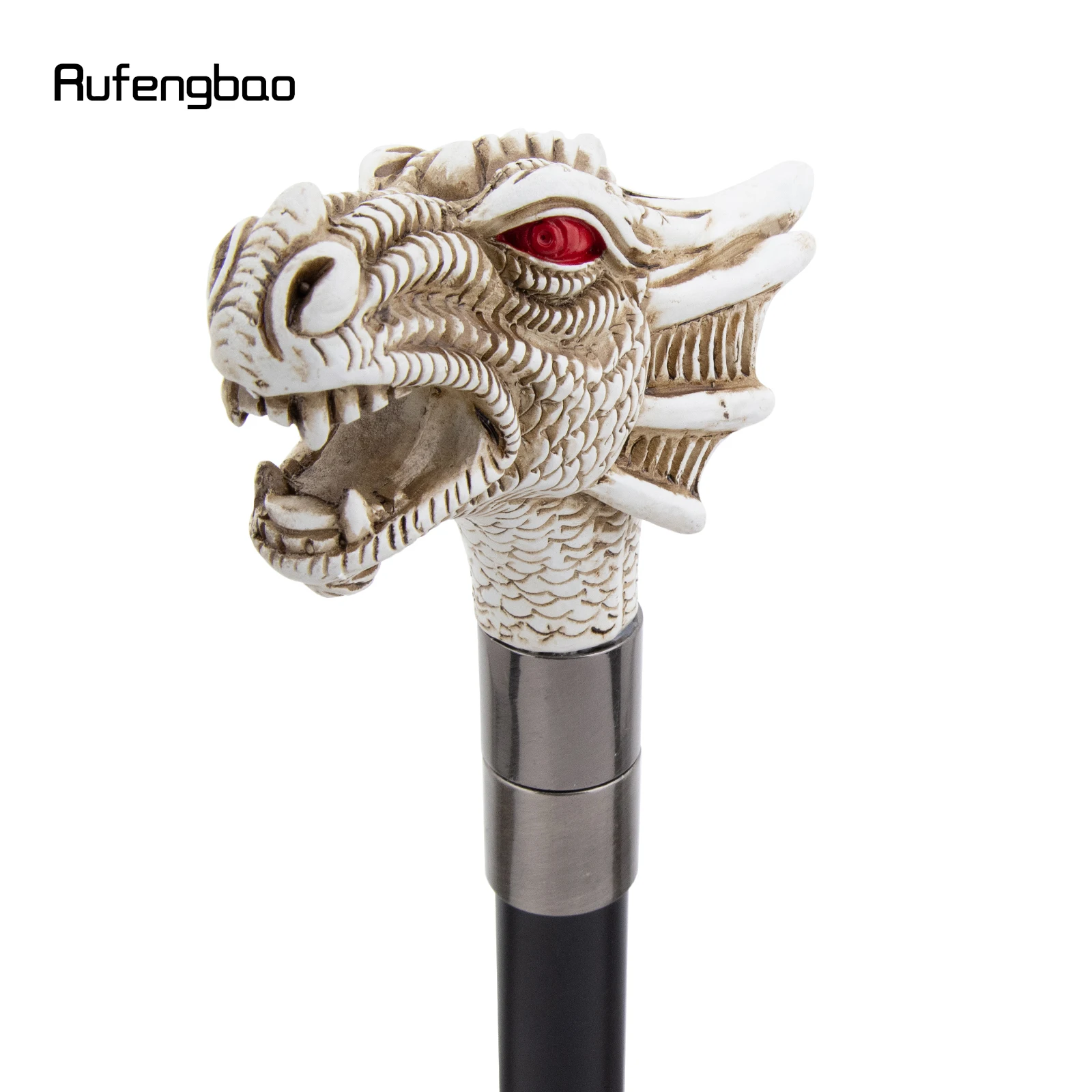 الأبيض الراتنج التنين عيون حمراء عصا للمشي الزخرفية Cospaly قصب هالوين الصولجان العصا Crosier أداء المرحلة قصب 94 سنتيمتر #5