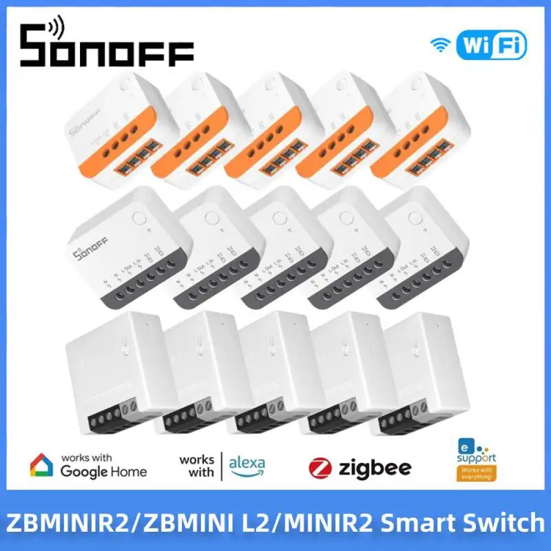 SONOFF MINI R2/ZBMINIR2/ZBMINI-L2 MINI interruptor de Control de voz Zigbee/WiFi interruptor inteligente funciona con Alexa eWelink Google Home