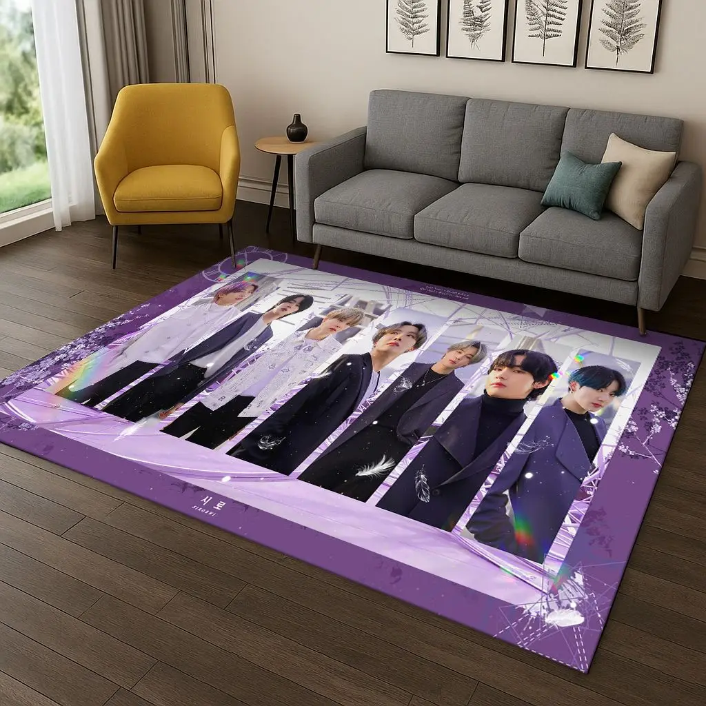 Kpop Star B-BTS Kim JIN SUGA V السجاد البساط لغرفة النوم غرفة المعيشة أريكة المنزل ممسحة ديكور المنزل ، منطقة البساط سجادة أرضية غير قابلة للانزلاق هدية #3