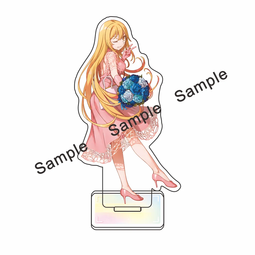 a Certain Scientific Railgun Uiharu Kazari Acrylic Figure Stand Double Sided Print Desktop Decor Collectible Gift with Keychain