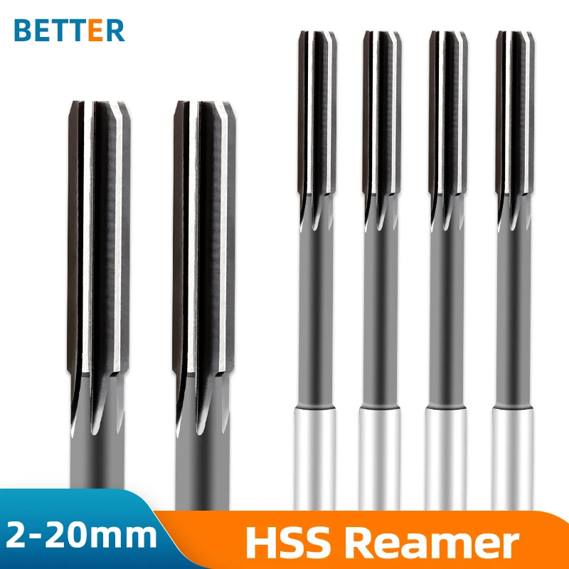 HSS Machining Spiral Straight Shank Flute Reamer Cobalt Cutting H7 Diameter 2-16mm for Metal Steel Aluminum Hole Drill CNC Tool