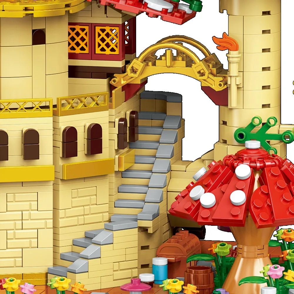 Fiaba Fungo Casa Blocchi di Costruzione FAI DA TE Villaggio Architettura Micro Mini Assemblare Mattoni Storia Figura Giocattoli per Ragazza Regali