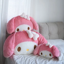 Almohada de felpa suave My Melody para sofá, cojín de espalda cómodo de gran tamaño, peluches de estilo japonés, almohada decorativa para sofá