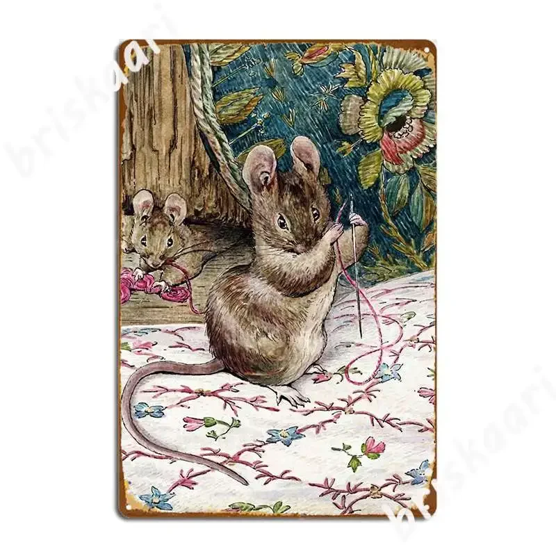 The Mice Go To Work The Tailor Of Gloucester Beatrix Potter Poster Metal Plaque Custom Party Plates Tin Sign Posters