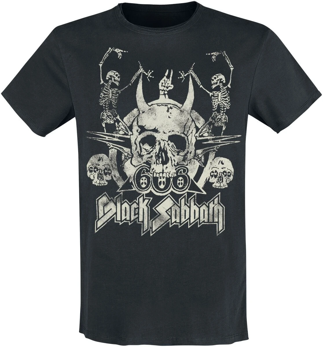 Black Sabbath Vintage Devil Print Cotton T-shirt Men Women Heavy Metal Band Unisex Short Sleeve Tee