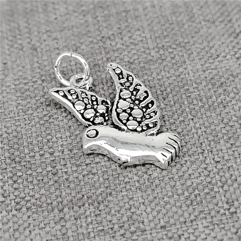 

Подвески в виде голубя из стерлингового серебра 925 пробы, маленькое ожерелье с летающей птицей мира, кулон