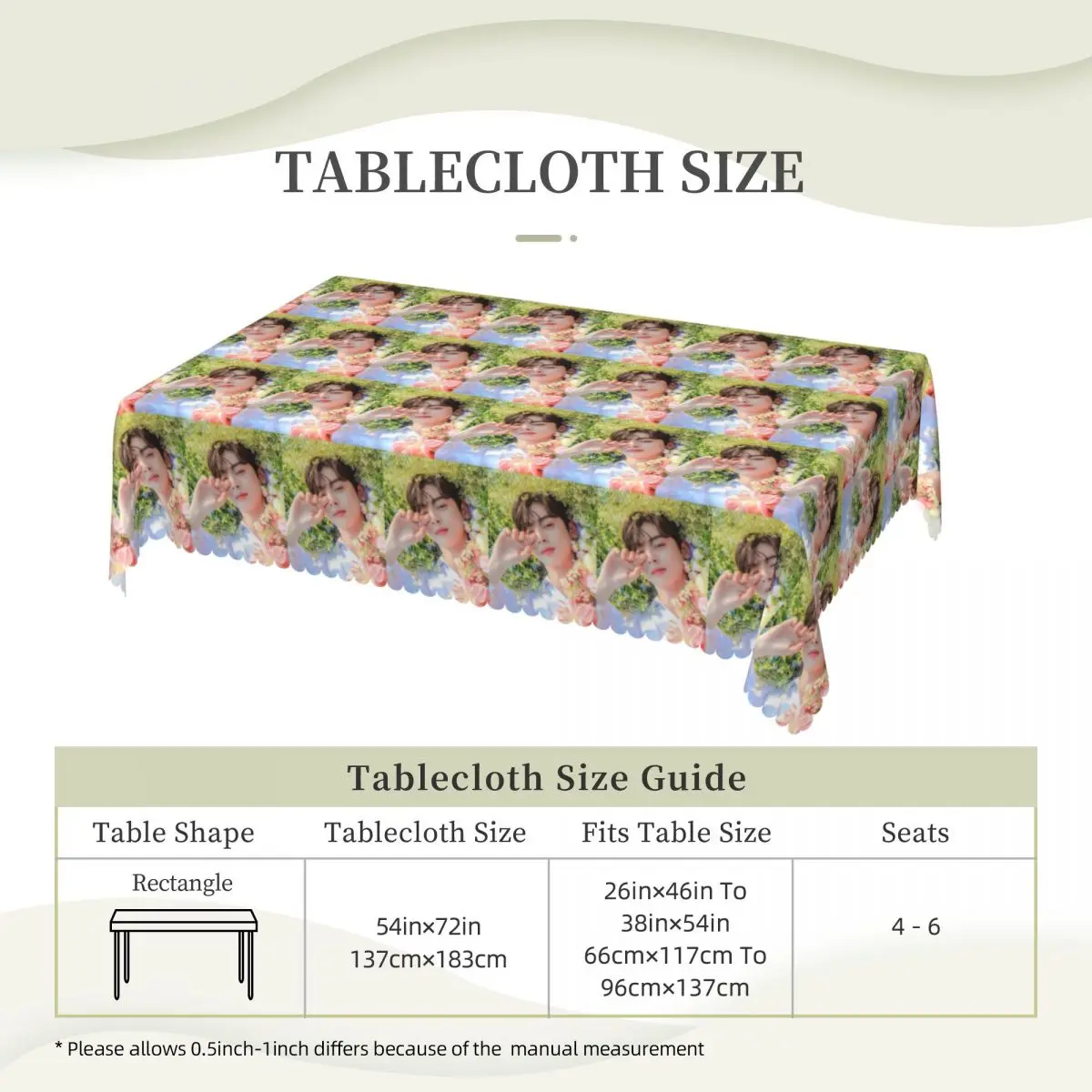 Cha EunWoo Kpop Astro Custom Rectangular Tablecloth Oilproof Table Cover for Dining Events Table Cloth