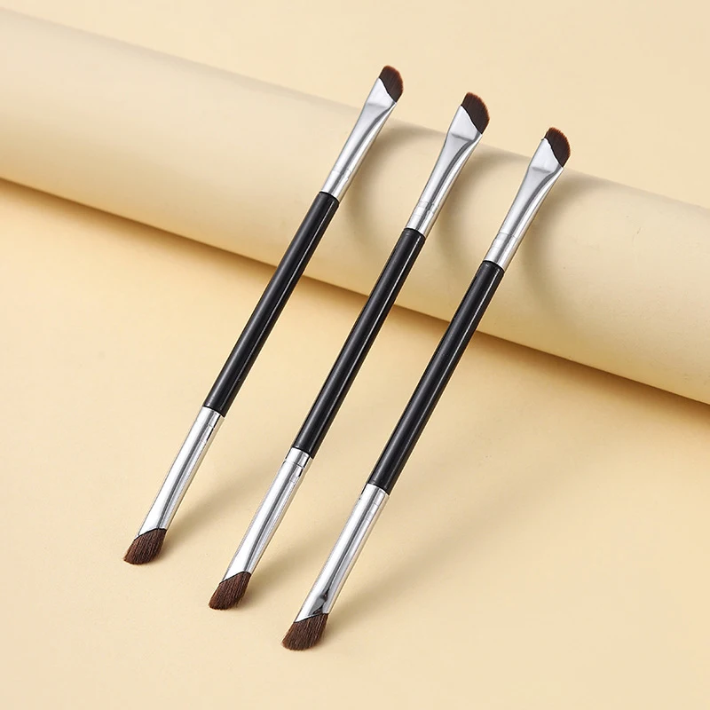 Fine Angle Flat Brow Brush Double Head Eyeliner Brushes Under The Eye Place Makeup Brush Precise Detail Eyeshadow Smudge Brush