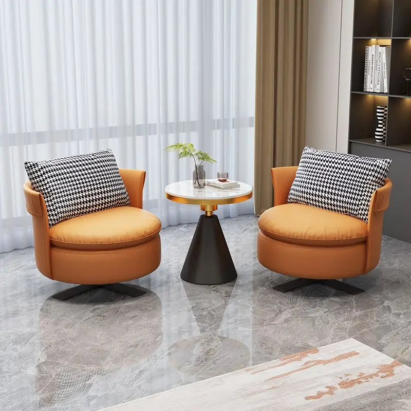 

Single Sofa Meeting and Negotiation Swivel Chair Personality Beauty Salon Sales Office Light Luxury Leisure Sofa Chair High-end