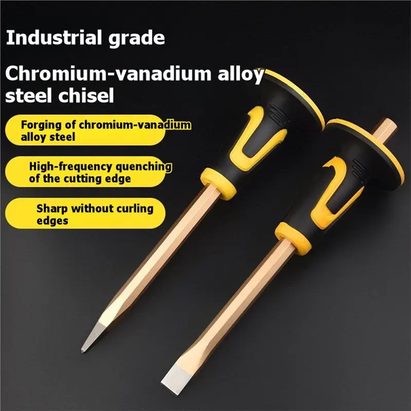 TFORU-Masonry Chisel Set Pointed & Flat Rock Chisels Concrete Stone Chisel