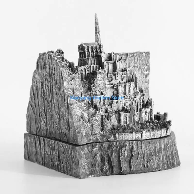 69HC Ancient Castle Statue Model Ashtray Vintage Desktop Ornament Decorative Tray Cigarette Holder Smoking Craft