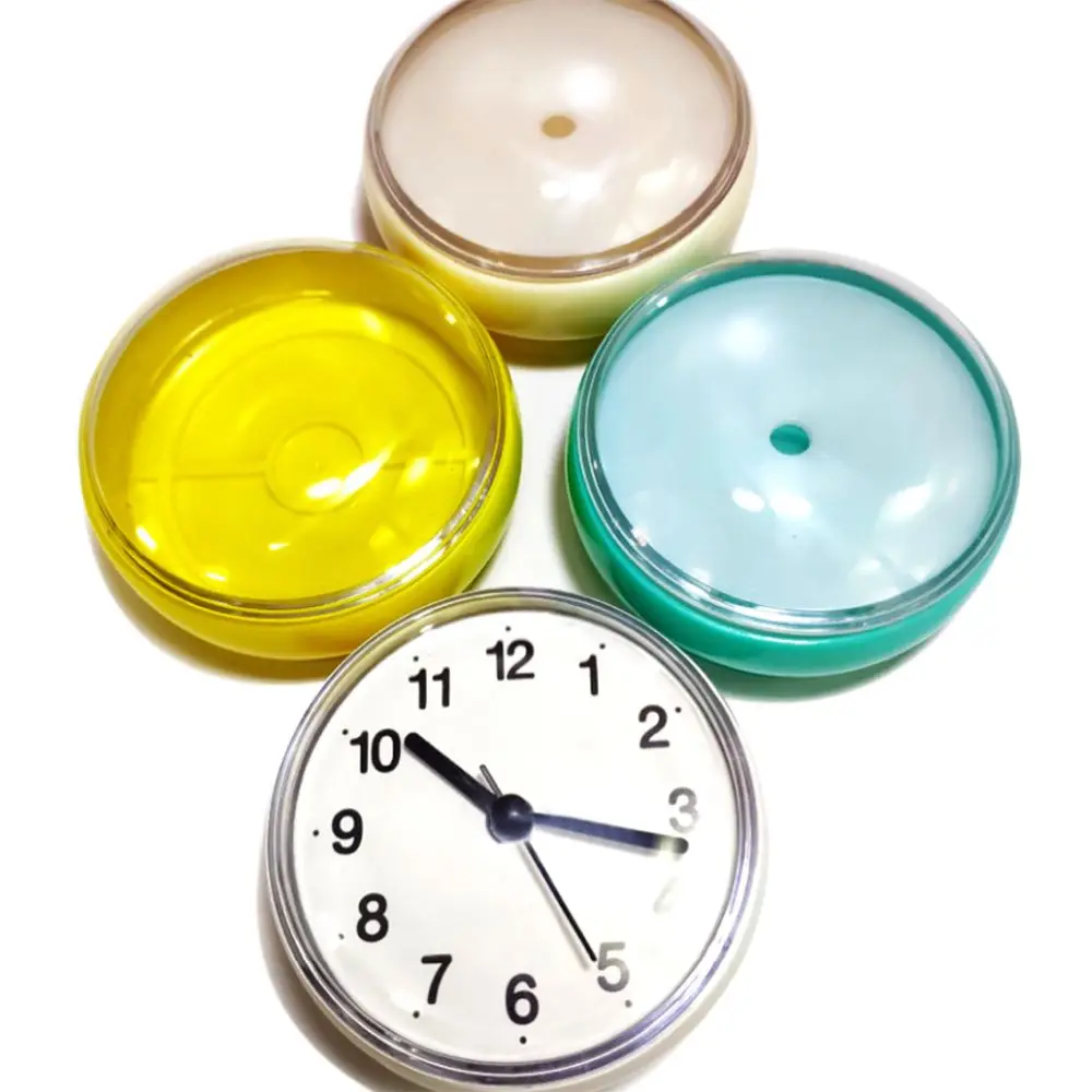 Mini Sucker Wall Clock Bathroom Anti-Fog Waterproof 7cm Kitchen Toilet Small Quartz Table Clock