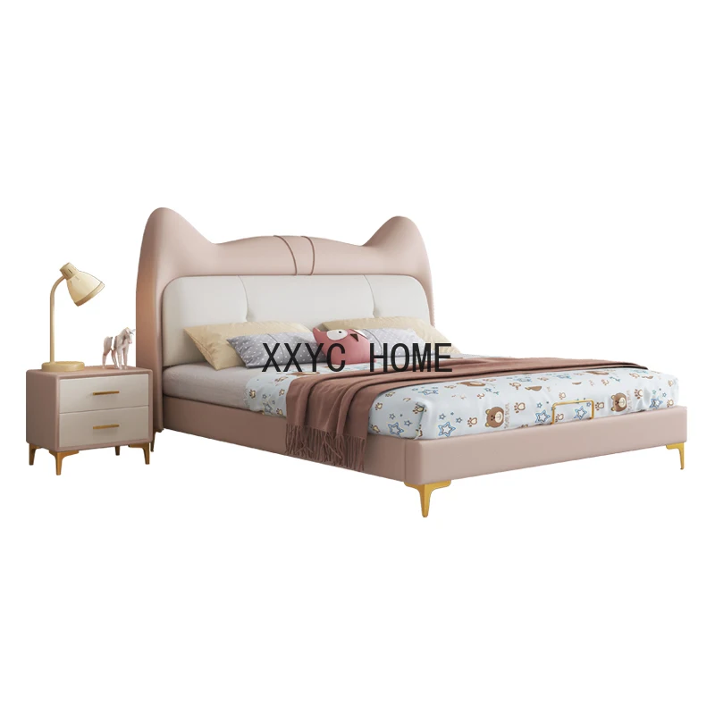 Girls Wood Double Bed Bedroom Multifonction Pink Princess Double Bed Children Lounge Cama Elastica Pula Pula Home Furniture