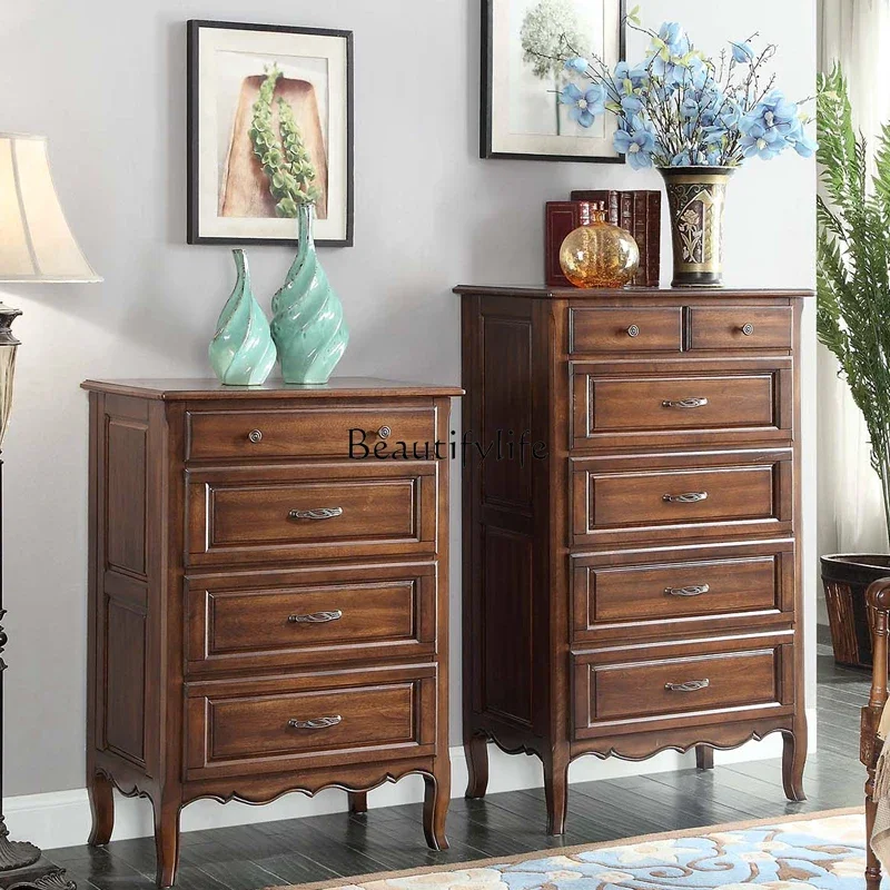 

yj19 American Style Solid Wood Chest of Drawers Bedroom Six-Drawer Cabinet Simple American Multi-Layer Storage Cabinet