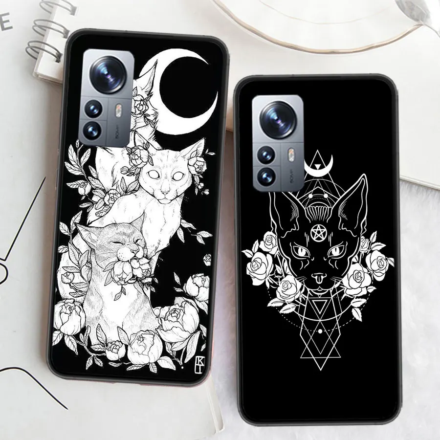 Witch And Cat Custom Phone Case For Xiaomi Mi 13 12 11T 10T 12T Pro 12X 11i 11 Ultra 10 Lite 5G 9 8 6X 5X A1 A2 Cover Capa Coque